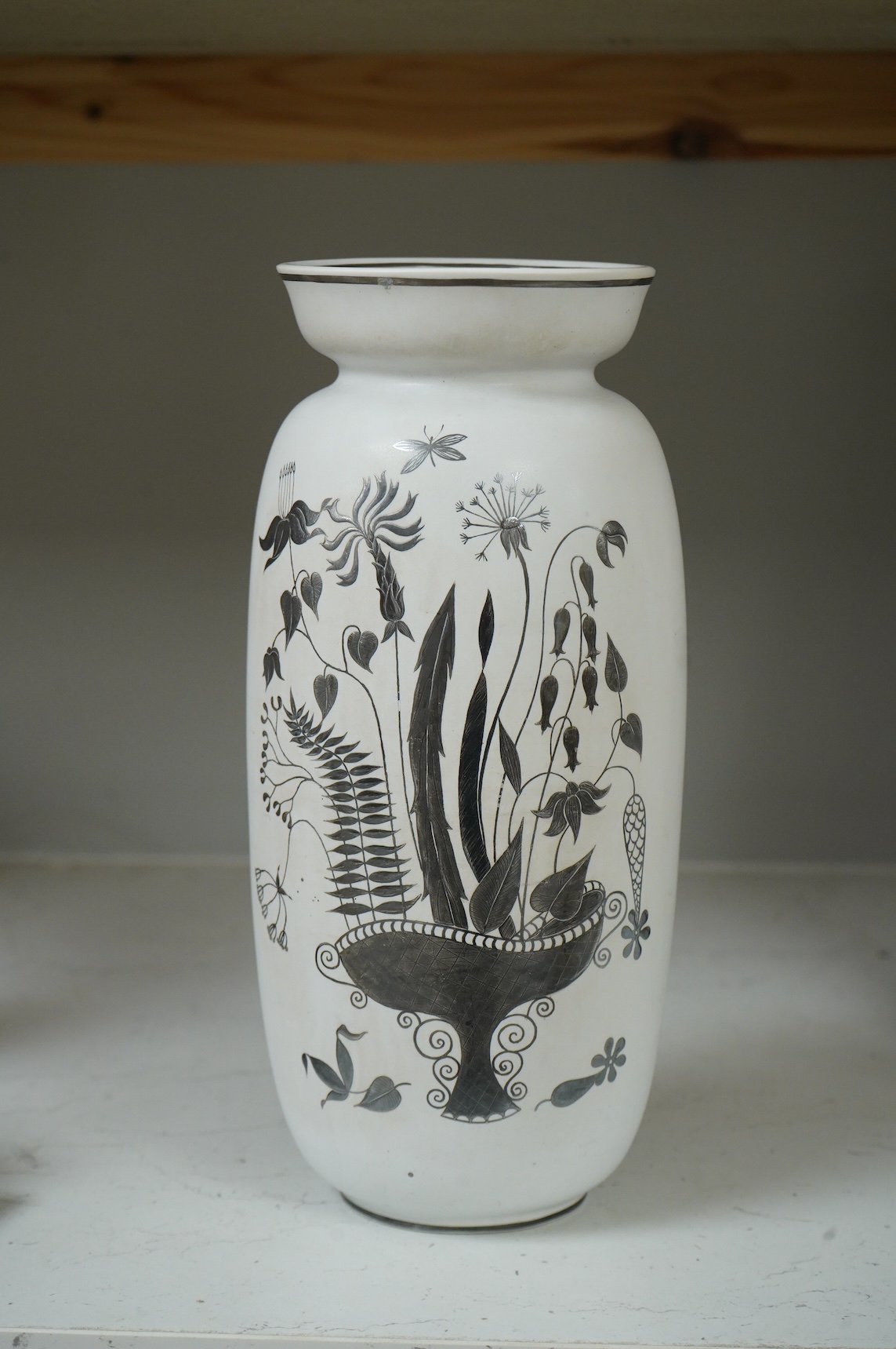 A Gustavsberg factory Sweden “Grazia” stoneware vase, designed by Stig Lindeberg between 1946-69, 27cm high